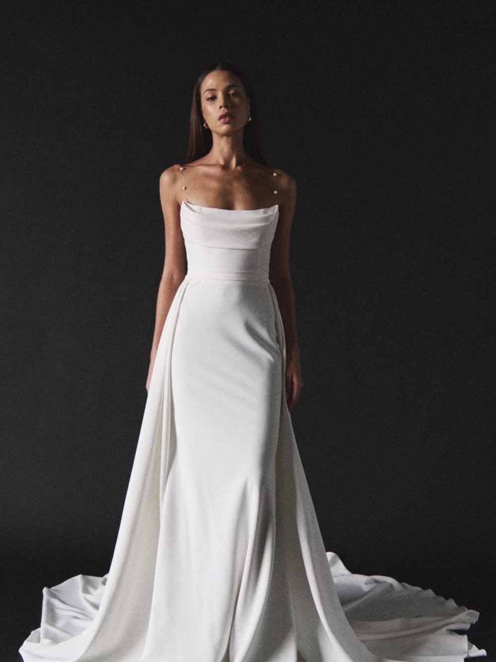 Elegant White Strapless Wedding Dress - Designer